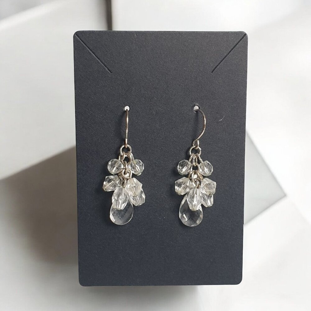 Vintage Dangle Earrings Clear Acrylic Modest Style Costume Casual Gift